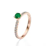 Pierścionek z różowego złota ze szmaragdem AJPZ_113